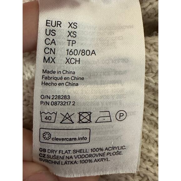 H&M Divided beige crew neck balloon sleeves sweater size XS - Picture 4 of 7